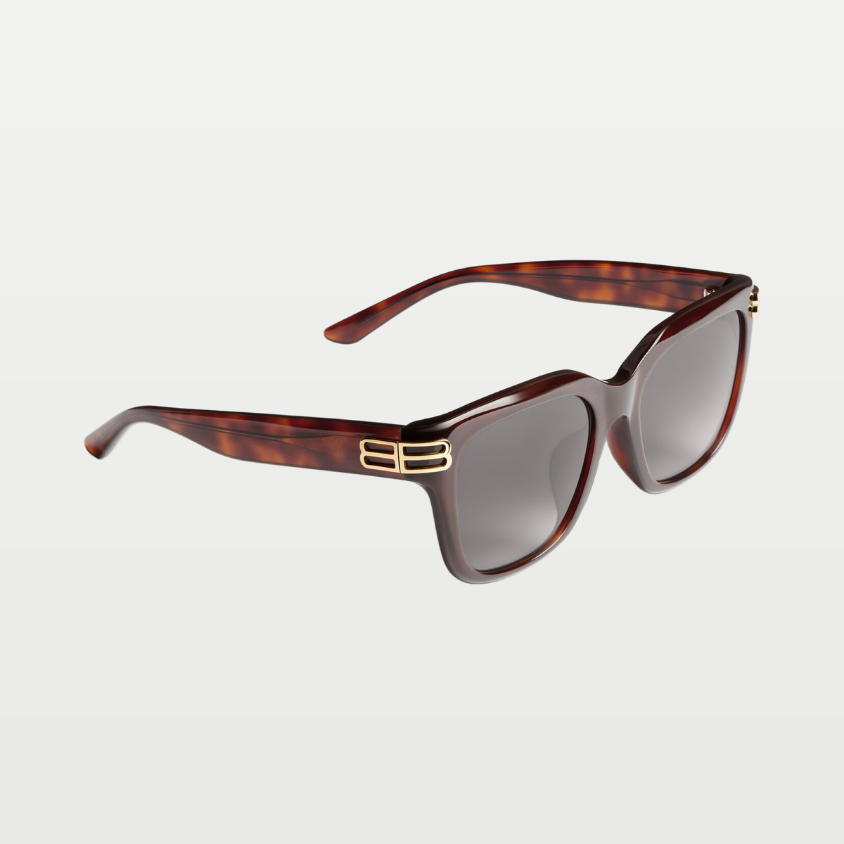 Balenciaga Women's Casino Square Af Sunglasses in Medium Brown Havana
