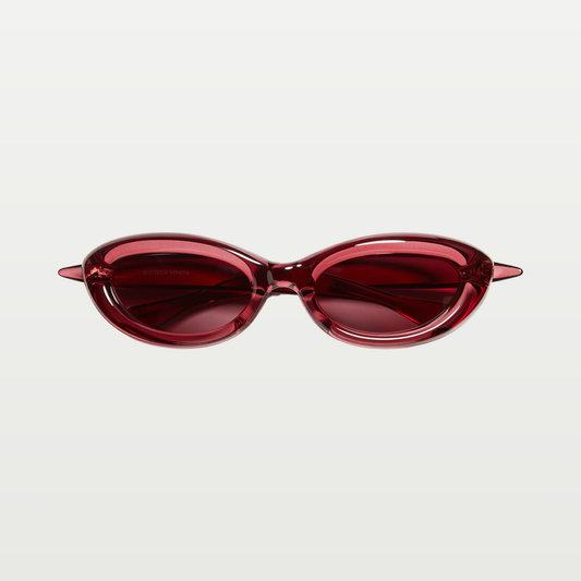 Bottega Veneta Sardine Oval Sunglasses in Burgundy/violet