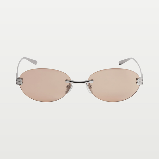 Balenciaga Gossip Oval Af Sunglasses in Dark Ruthenium/brown — Dark Ruthenium/Brown