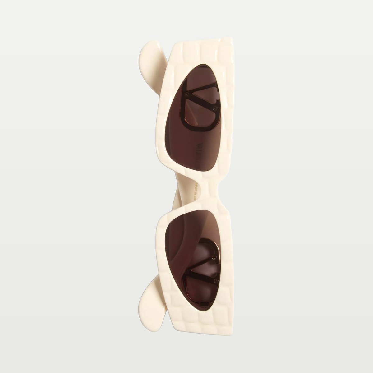Valentino Rectangular Acetate Eyewear — IVORY/GRADIENT GRAY