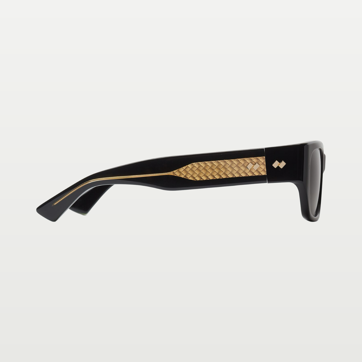 Bottega Veneta Intrecciato Square Sunglasses in Black/grey