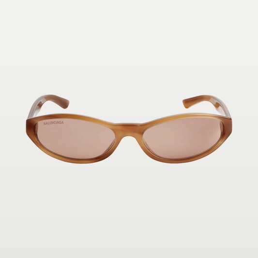 Balenciaga Neo Round Sunglasses in Blond Striped Havana