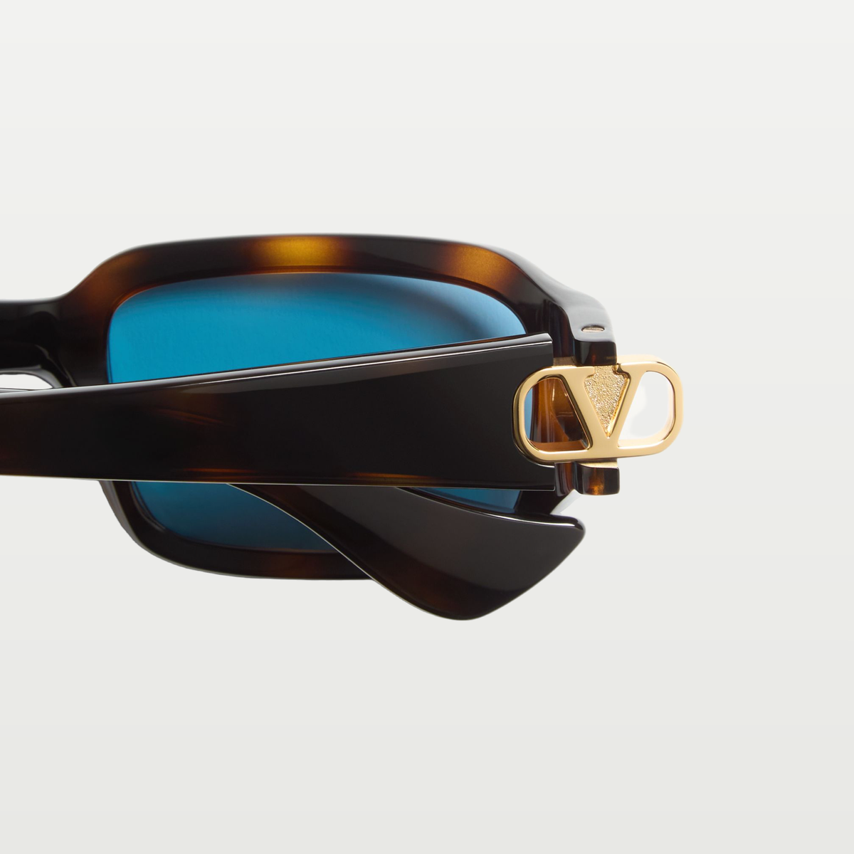 Valentino Rectangular Acetate Eyewear — HAVANA/BLUE