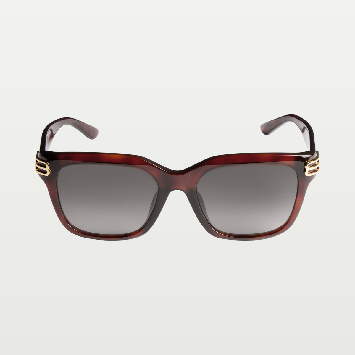Balenciaga Women's Casino Square Af Sunglasses in Medium Brown Havana