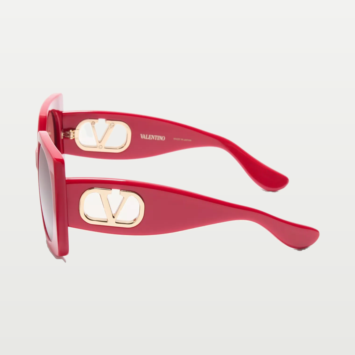 Valentino Rectangular Acetate Eyewear — RED