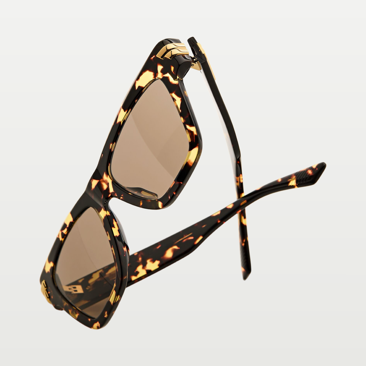 Bottega Veneta Mitre Cat Eye Sunglasses in Havana/brown