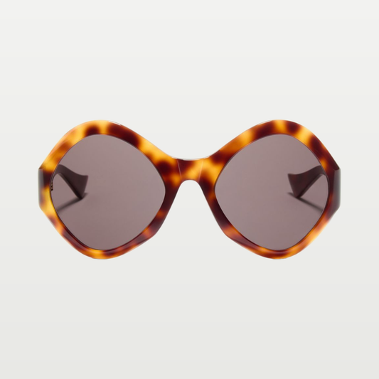 Valentino Round Acetate Eyewear — HAVANA/GREY