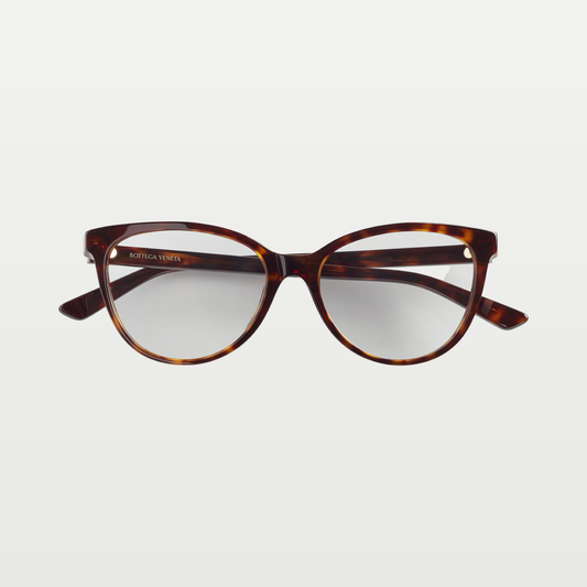 Bottega Veneta Classic Cat Eye Eyeglasses in Havana/transparent