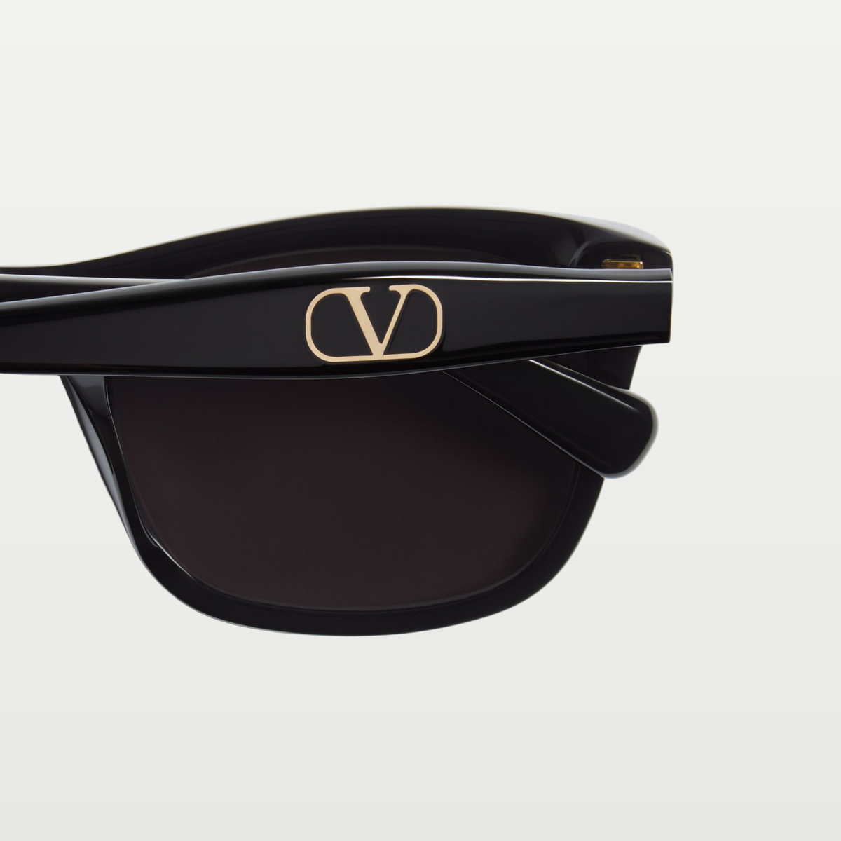 Valentino Rectangular Acetate Glasses — BLACK/GRAY