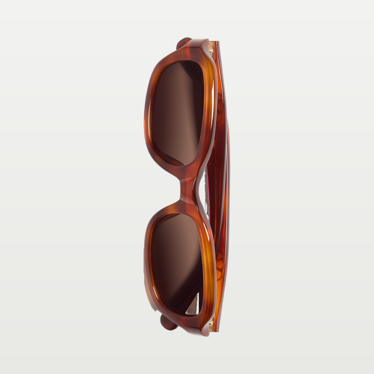Valentino Rectangular Acetate Eyewear — HAVANA/BROWN