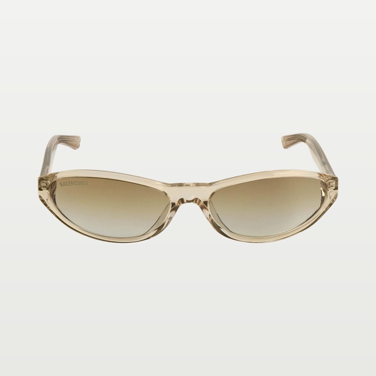 Balenciaga Neo Round Sunglasses in Transparent Beige