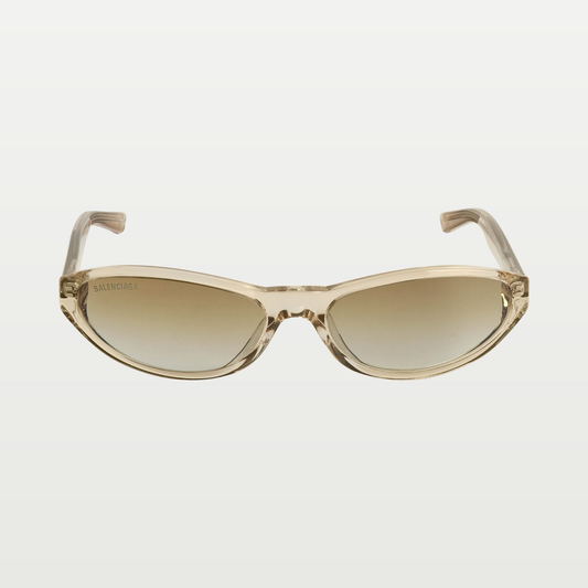 Balenciaga Neo Round Sunglasses in Transparent Beige