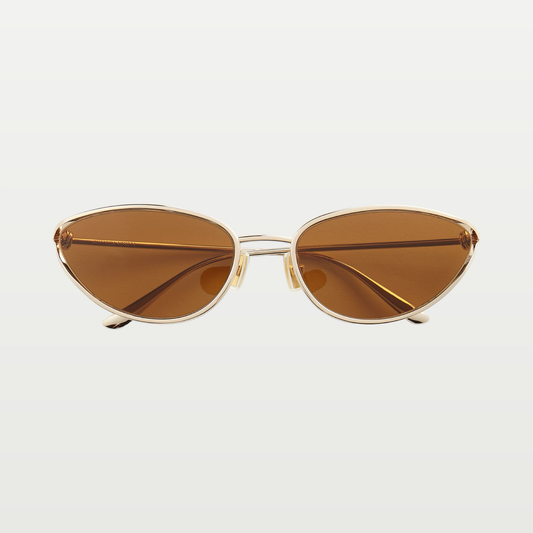 Bottega Veneta Knot Cat Eye Sunglasses in Gold/brown