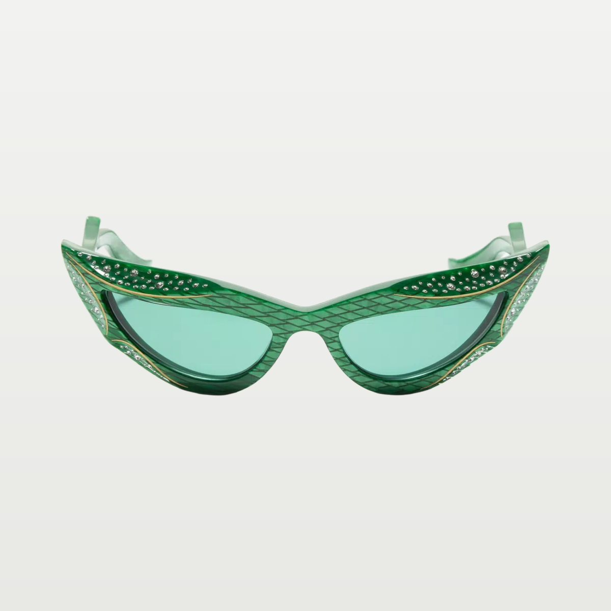 Valentino Cat-Eye Acetate Eyewear — GREEN/GREEN
