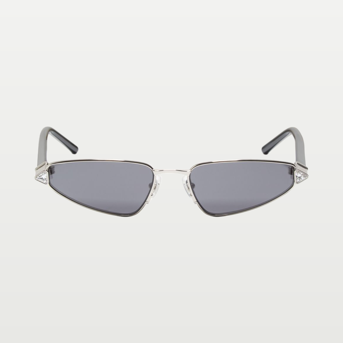 Valentino Metal Cat-Eye Eyewear — SILVER/BLACK/GREY