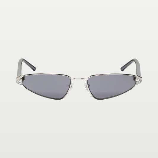 Valentino Metal Cat-Eye Eyewear — SILVER/BLACK/GREY