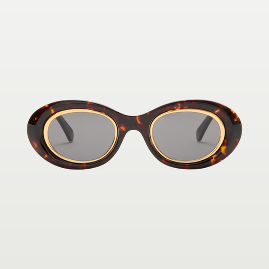 LOEWE Mini Anagram Oval sunglasses in Havana