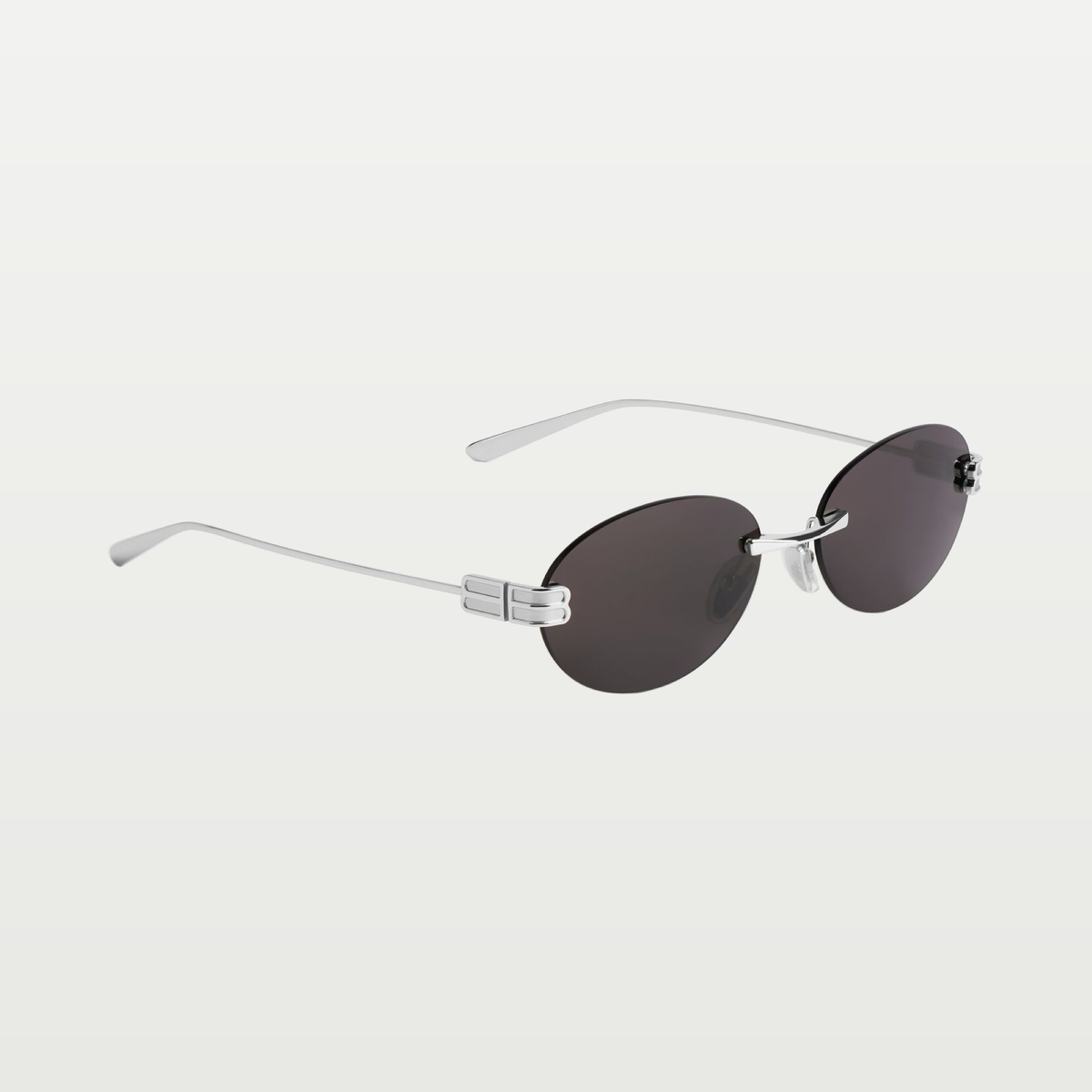 Balenciaga Gossip Oval Af Sunglasses in Silver/black — Silver/Black