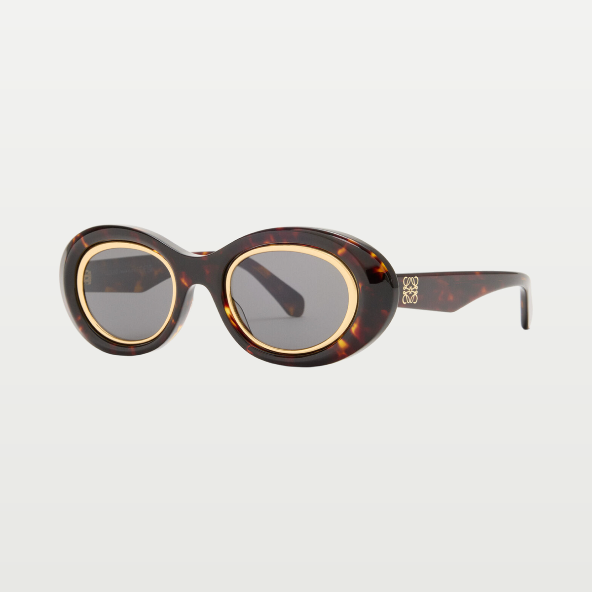 LOEWE Mini Anagram Oval sunglasses in Havana