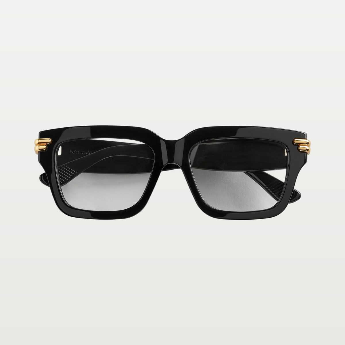 Bottega Veneta Mitre Square Eyeglasses in Black/transparent