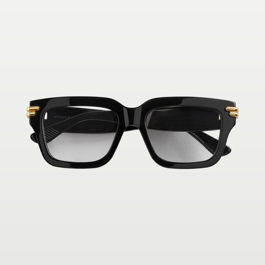 Bottega Veneta Mitre Square Eyeglasses in Black/transparent