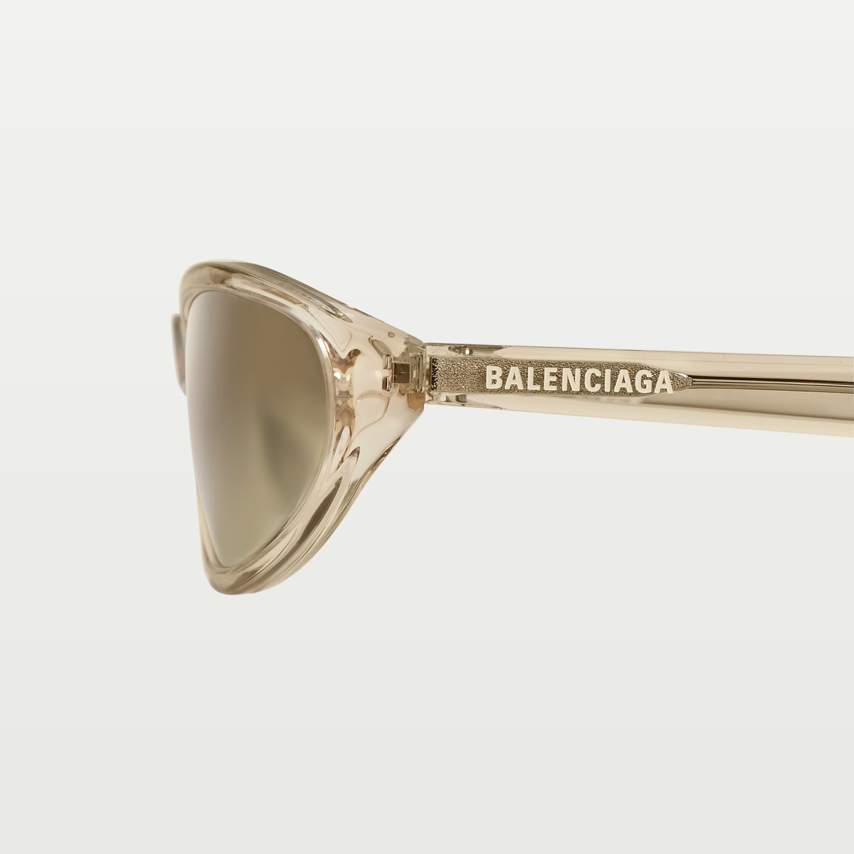 Balenciaga Neo Round Sunglasses in Transparent Beige