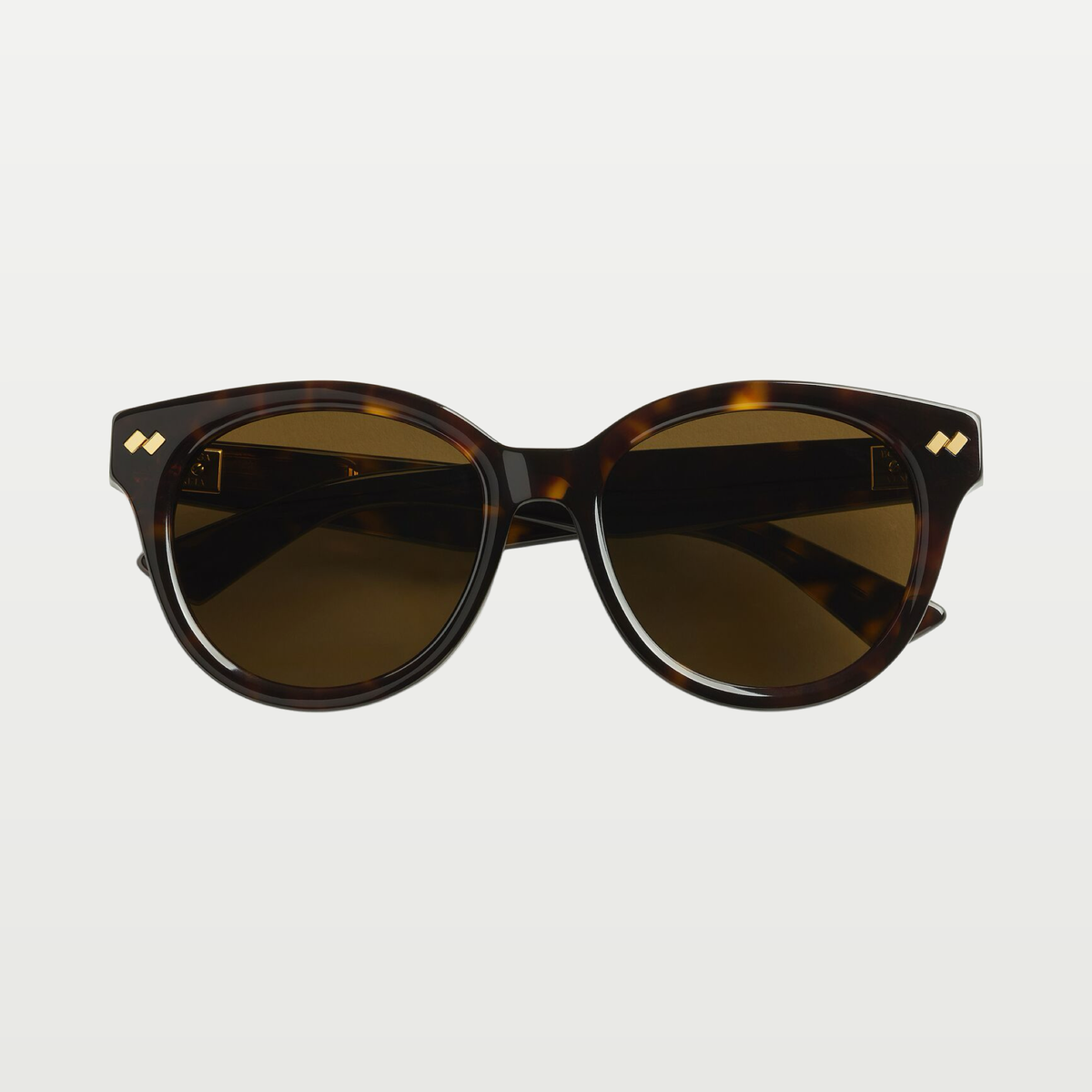 Bottega Veneta Women's Dizzy Round Sunglasses in Havana/brown