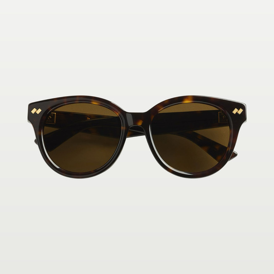 Bottega Veneta Women's Dizzy Round Sunglasses in Havana/brown