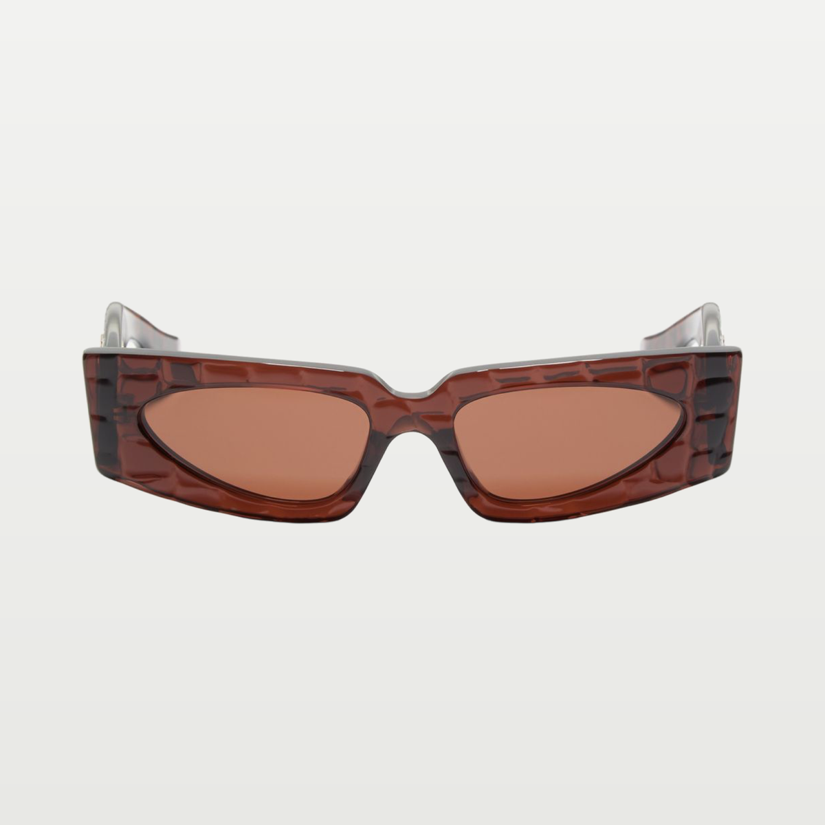 Valentino Rectangular Acetate Eyewear — BROWN