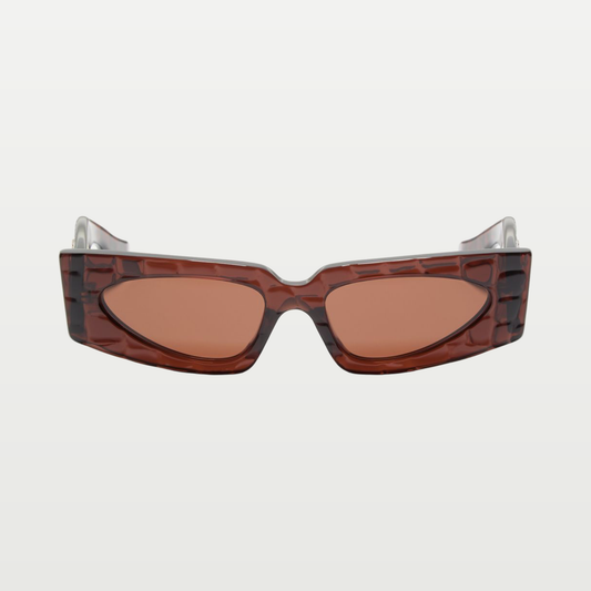 Valentino Rectangular Acetate Eyewear — BROWN