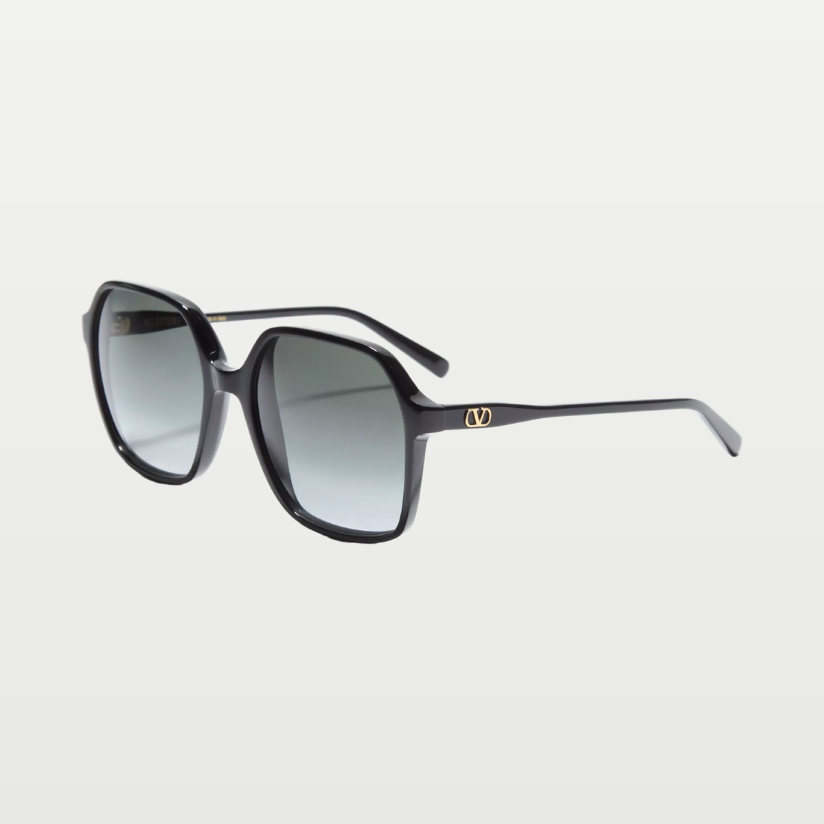 Valentino Rectangular Acetate Eyewear — BLACK/GRAY