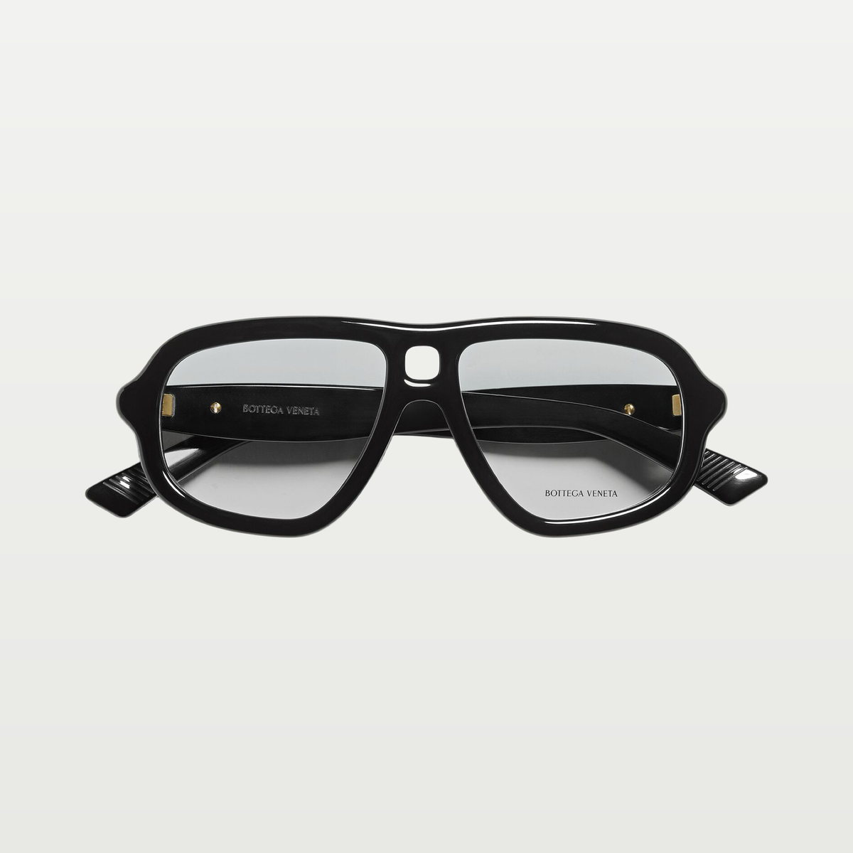 Bottega Veneta Sophia Ribbon Aviator Eyeglasses in Black/transparent