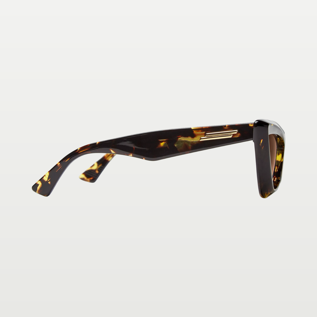 Bottega Veneta Women's Angle Acetate Pointed Cat Eye Sunglasses in Havana / Brown