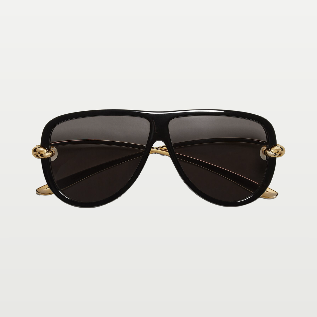 Bottega Veneta Knot Aviator Sunglasses in Black/gray