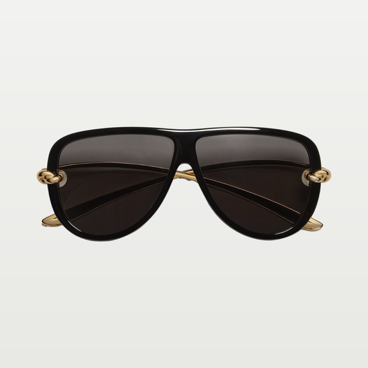 Bottega Veneta Knot Aviator Sunglasses in Black/gray