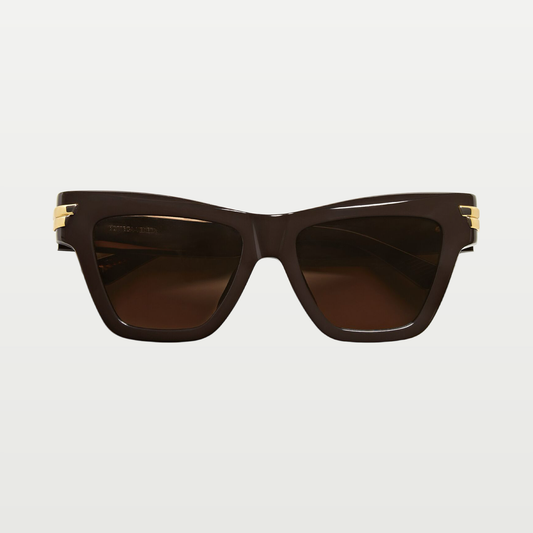 Bottega Veneta Mitre Cat Eye Sunglasses in Brown/brown