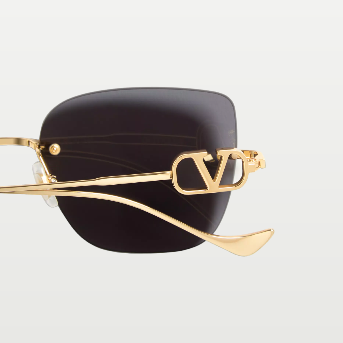 Valentino Geometric Metal Eyewear — GOLD/GREY