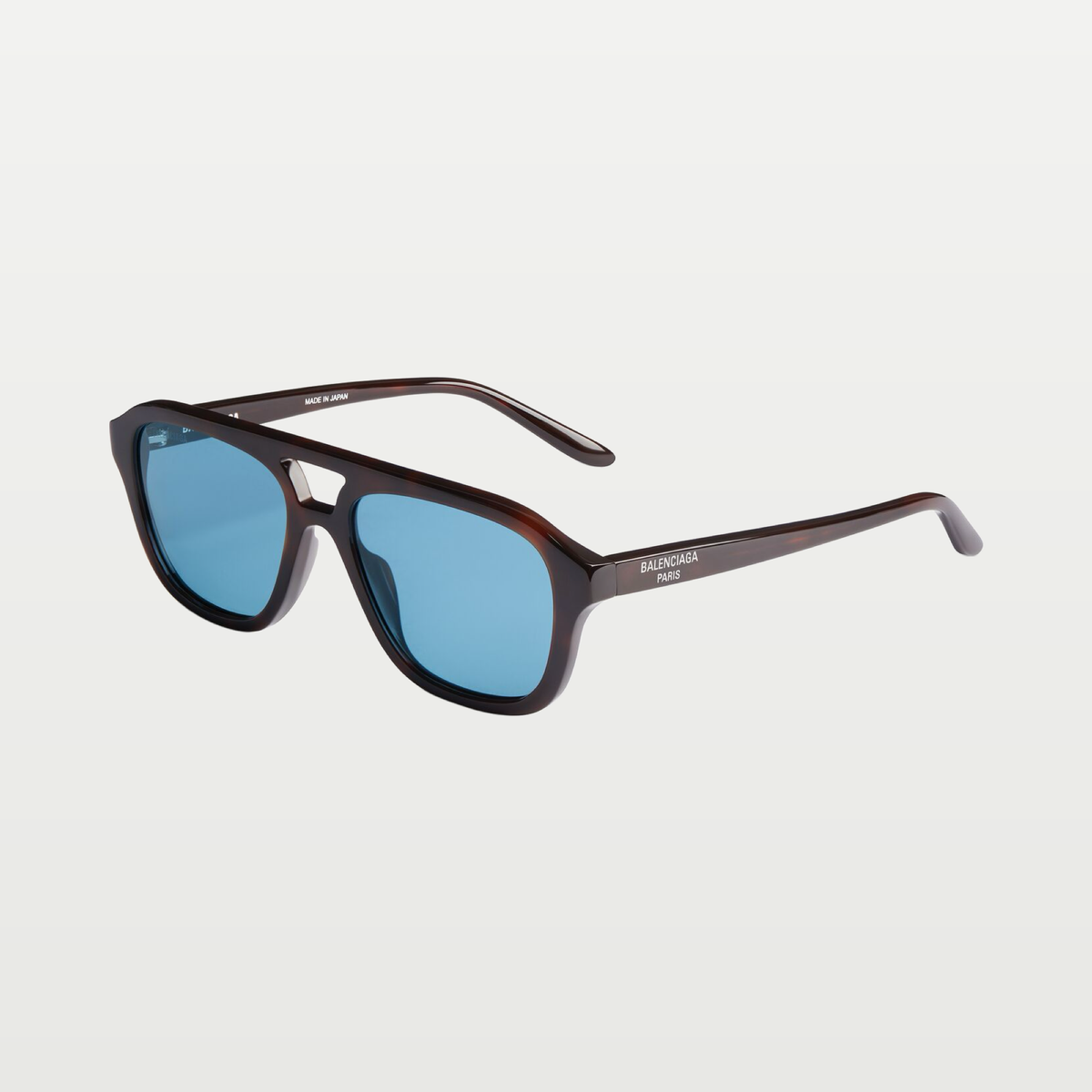 Balenciaga Men's Daily Pilot Sunglasses in Dark Caramel Havana
