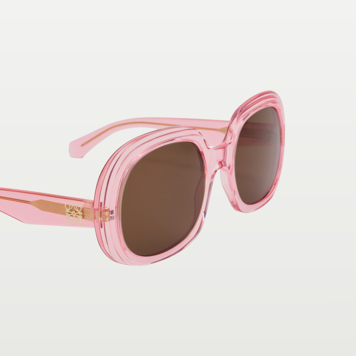 LOEWE Mini Anagram Steps Square sunglasses in Transparent Pink