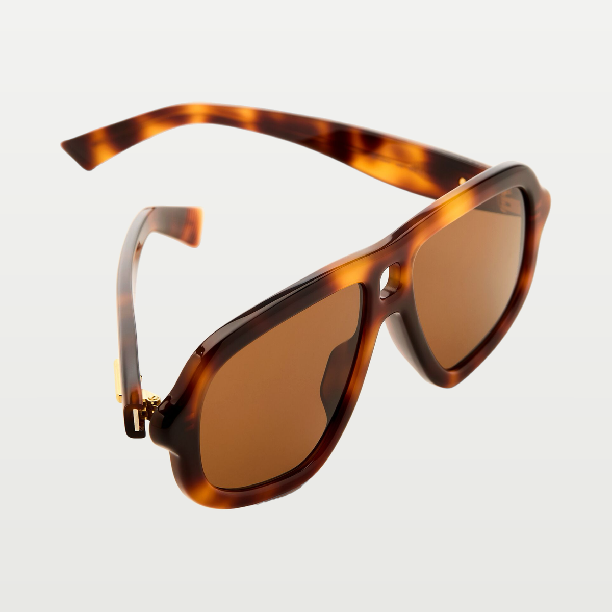 Bottega Veneta Sophia Ribbon Aviator Sunglasses in Havana/brown