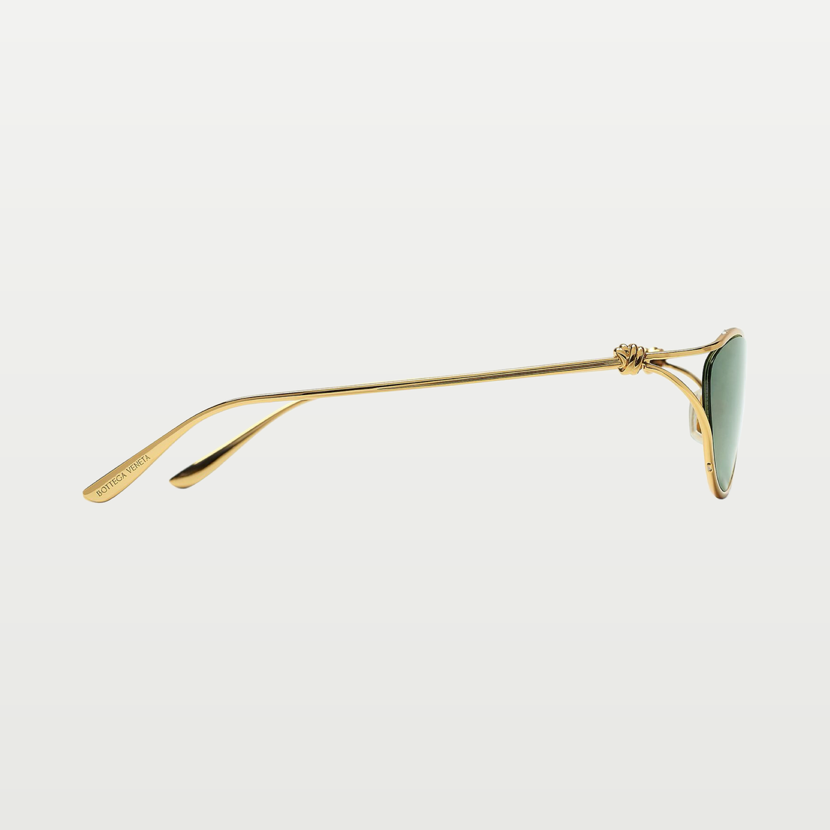 Bottega Veneta Knot Cat Eye Sunglasses in Gold/green