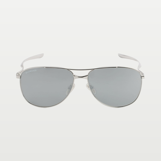 Balenciaga Men's Monday Pilot Sunglasses in Light Ruthenium