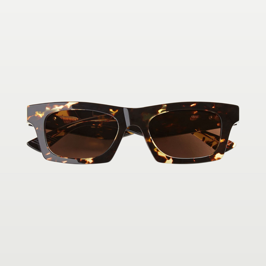 Bottega Veneta Classic Squared Sunglasses in Havana/brown