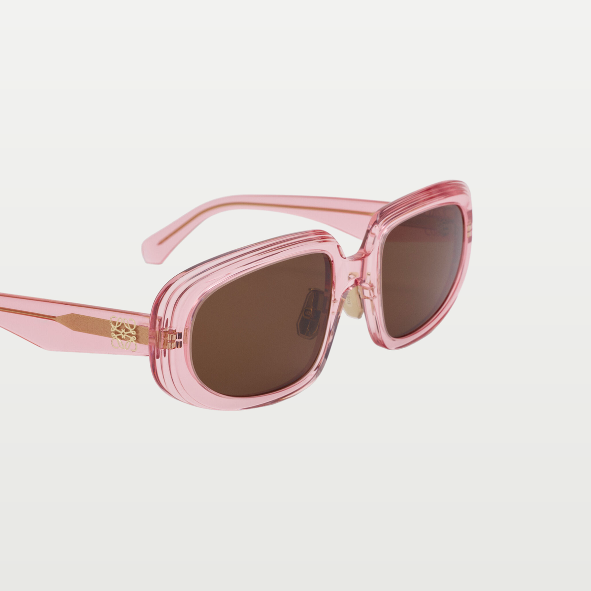 LOEWE Mini Anagram Steps Rectangular sunglasses in Transparent Pink