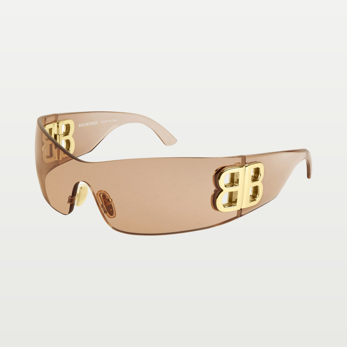 Balenciaga Bossy Mask Sunglasses in Light Brown