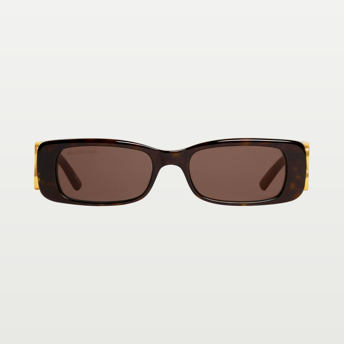 Balenciaga Women's Dynasty Rectangle Sunglasses in Brown