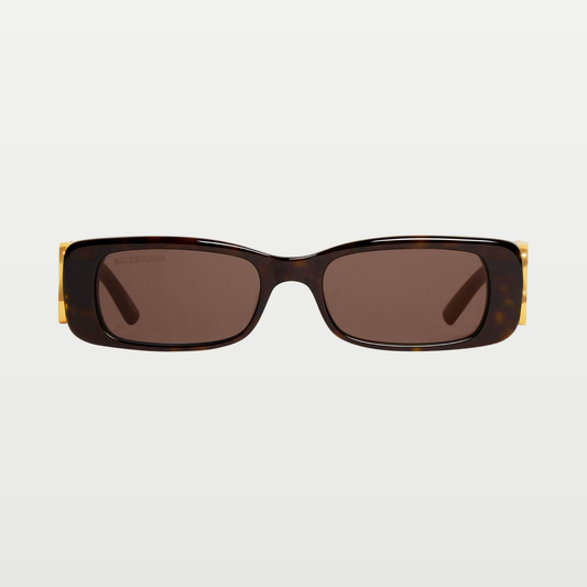 Balenciaga Women's Dynasty Rectangle Sunglasses in Brown