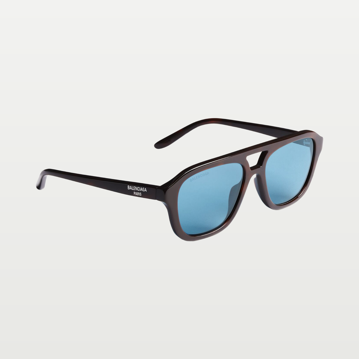 Balenciaga Men's Daily Pilot Sunglasses in Dark Caramel Havana