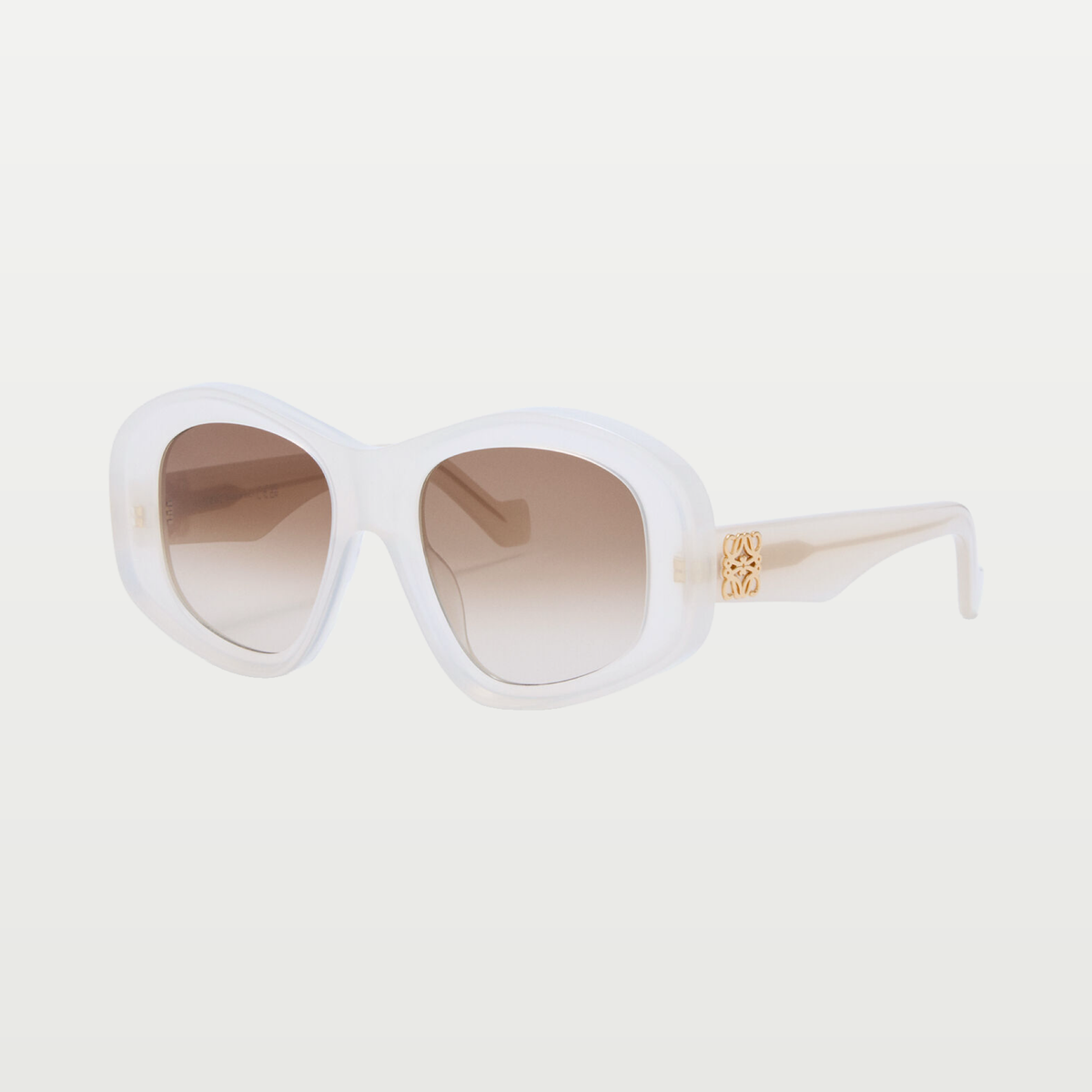 LOEWE Beveled Pentagon sunglasses in Milky Ivory