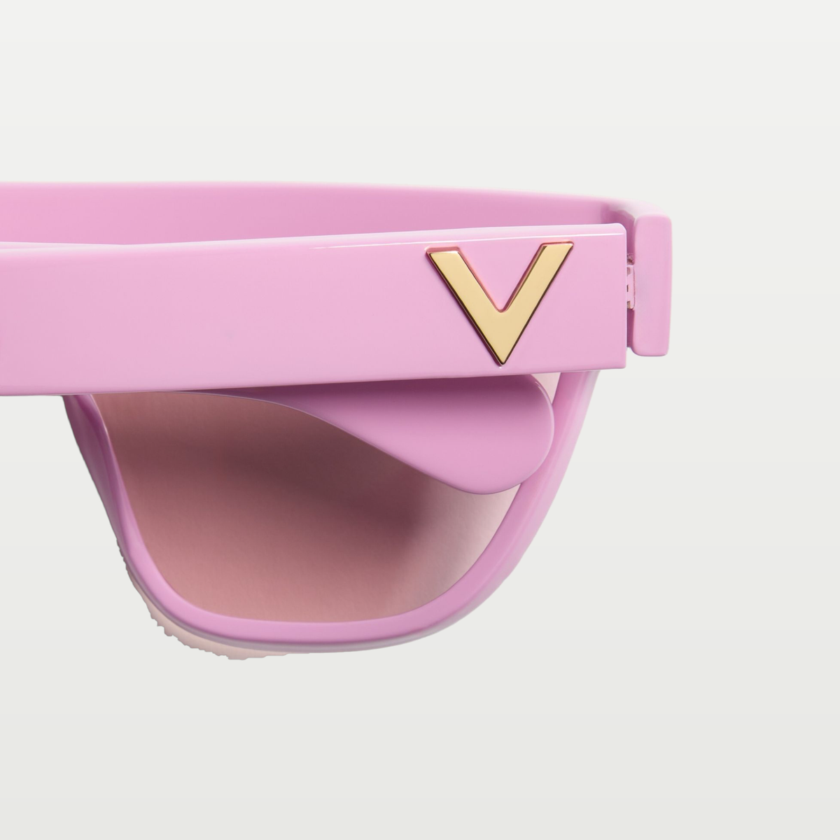 Valentino Geometric Acetate Eyewear — PINK/PINK